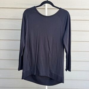 Athleta Black Long Sleeve Performance Top | Size M | Modal Stretch